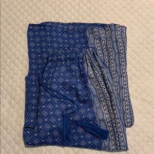 Blue wide leg pants
